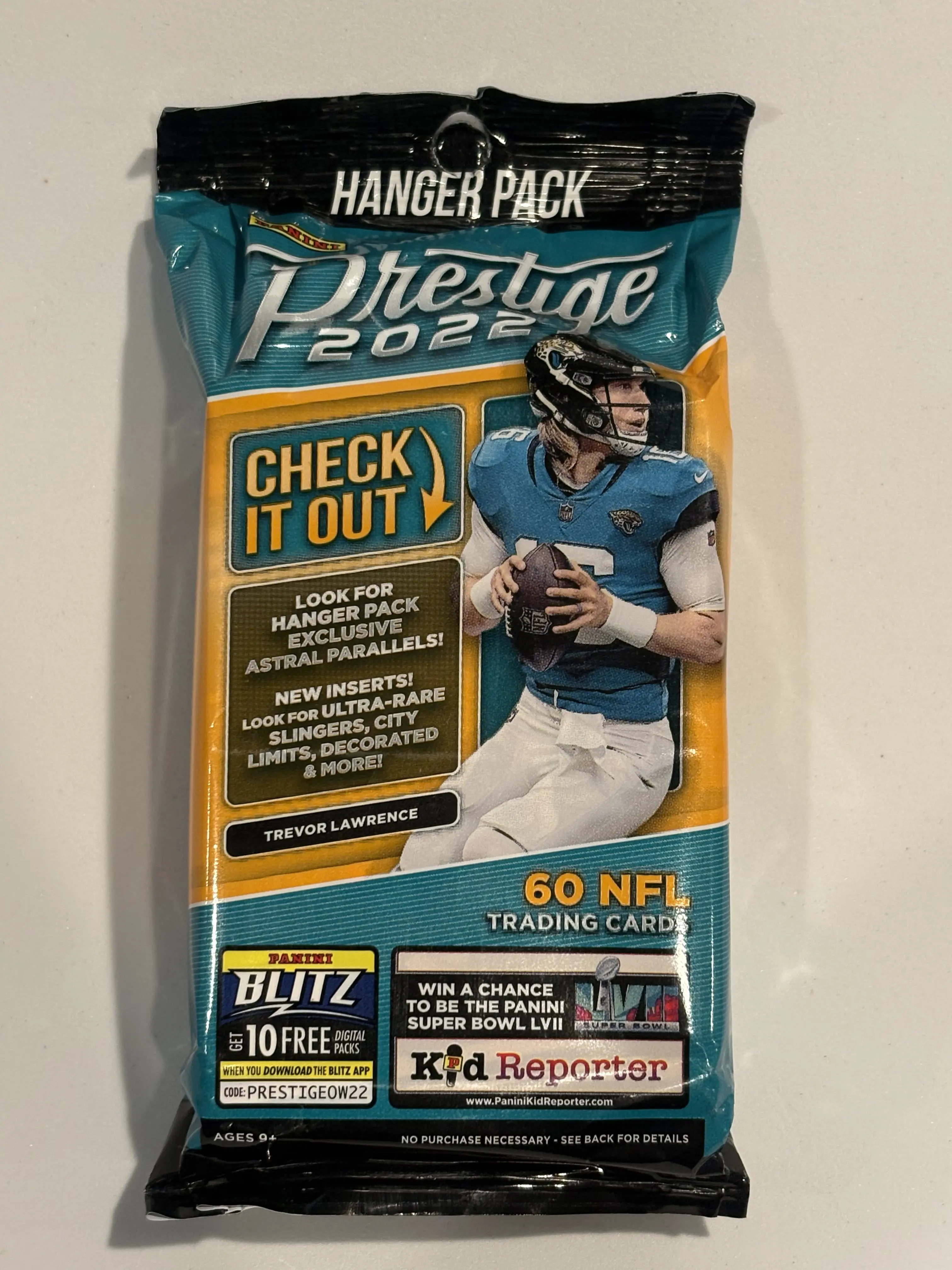 2022 Prestige Football Hanger Pack, Boxed Collectible Sports Card Boxes and Packs, 60-Card Set with Astral Parallels