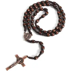 Catholic Rosary Beads for Men Holy Prayer Beads Rosary Necklace with Crucifix Cross Rosary Catholic Gifts