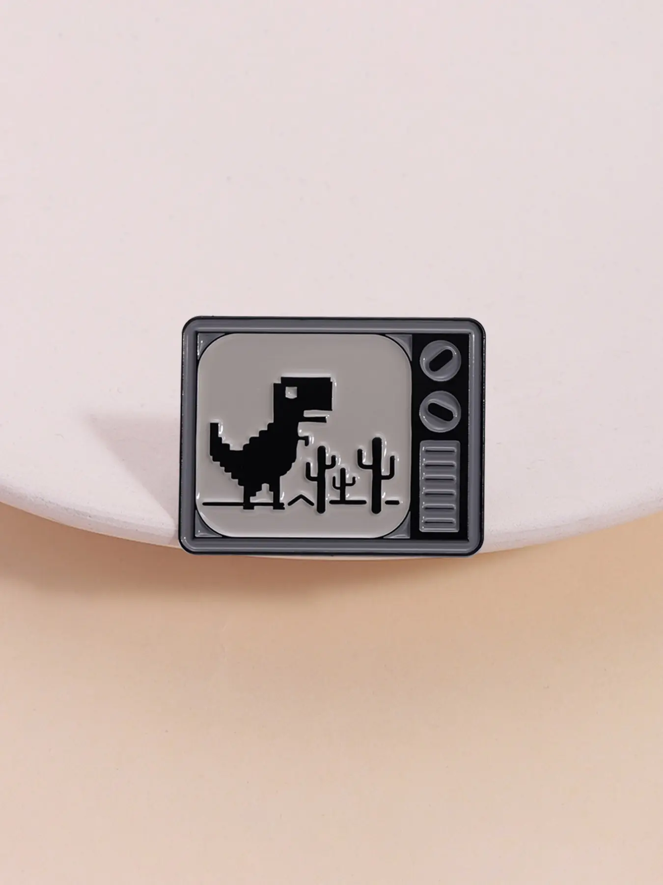 Vintage Pixel Dinosaur Enamel Pin Badge, Lapel Pins, Retro Video Game Design, Pixel Art, Backpack/gaming Console Decoration, Nostalgic Childhood Collectible