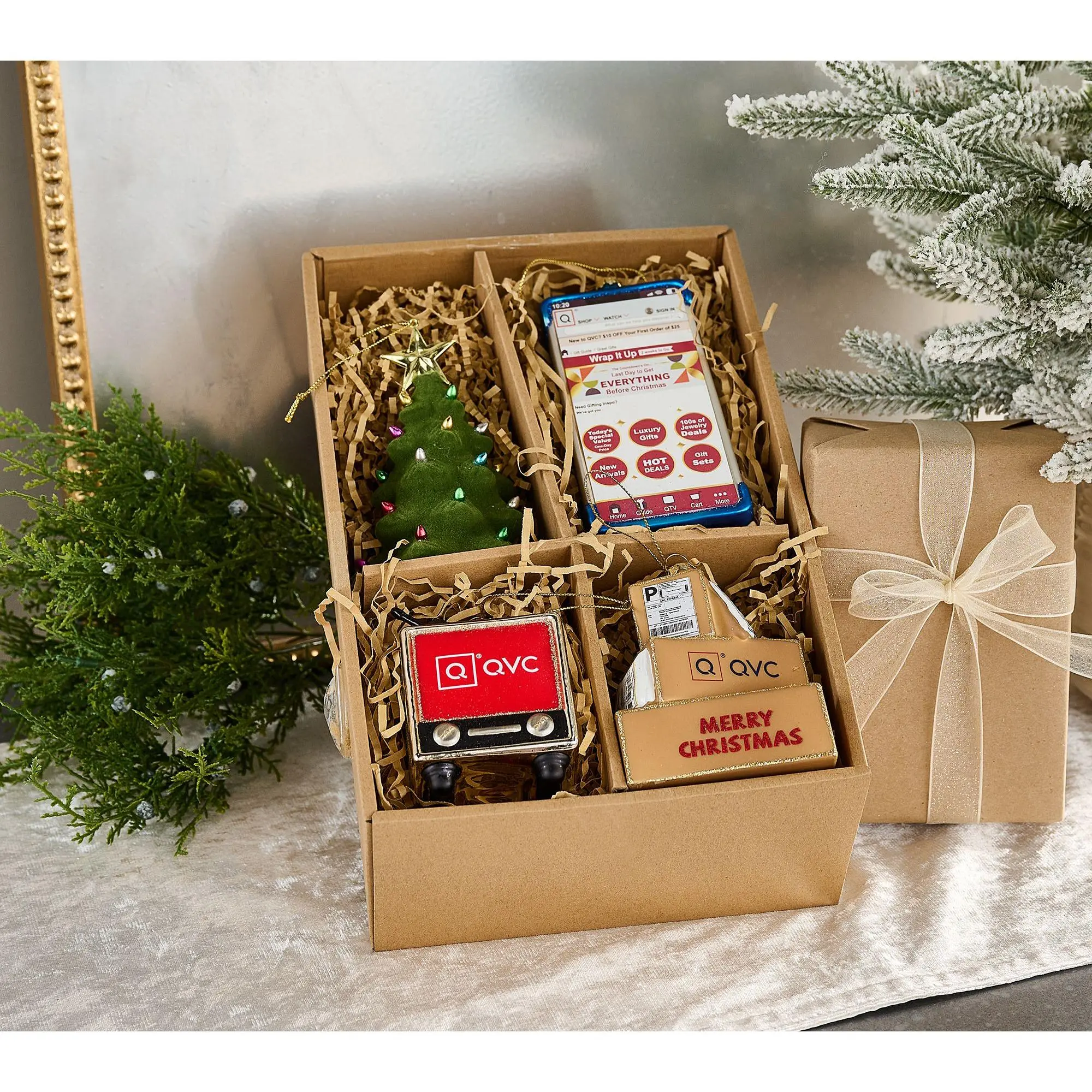 Kringle Express QVC Lovers 4-pc CIJ Glass Ornament Set