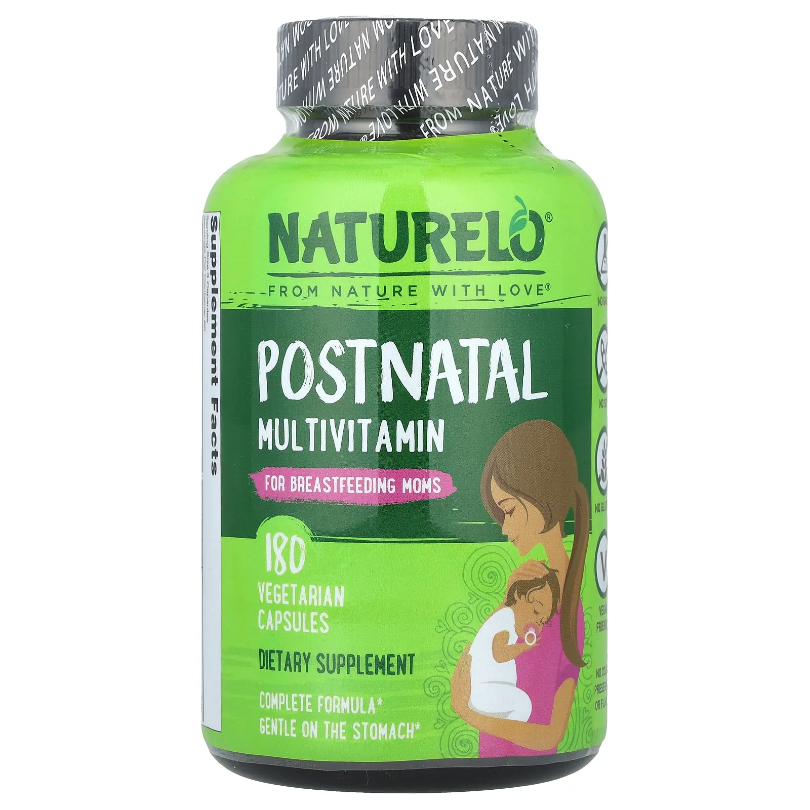 NATURELO Postnatal Multivitamin for Breastfeeding Moms, 180 Vegetarian Capsules