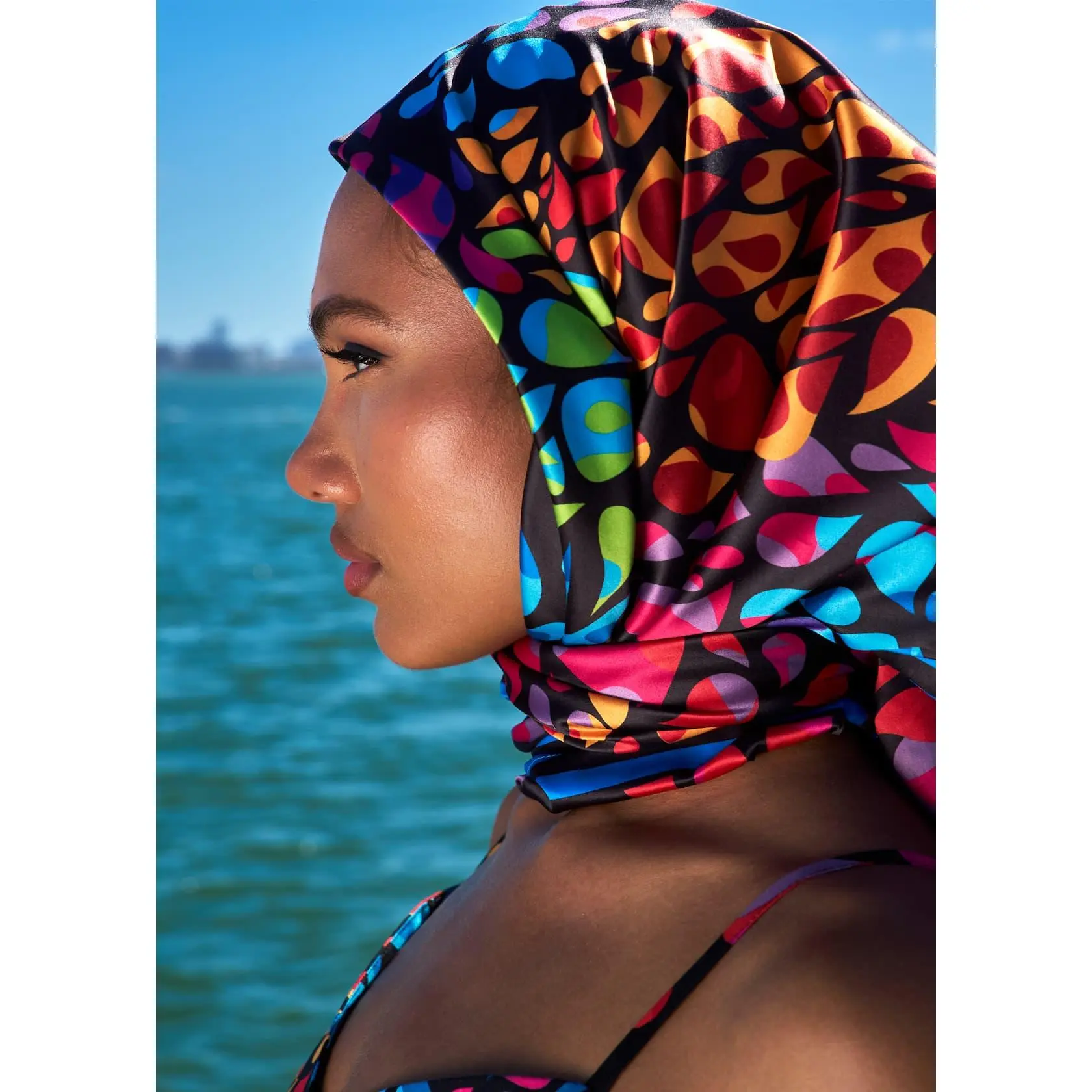 Abeni Women's African Print Scarf (Fuchsia Kaleidoscope)