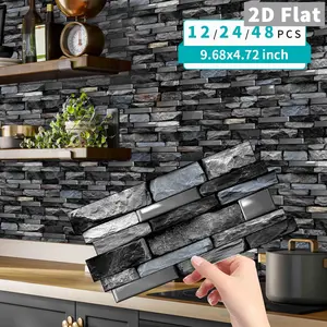 Seamless 2D Waterproof Tile Stickers, Classic Square Self-Adhesive Marble Backsplash Kit, Universal Use for DIY Wall & Furniture Makeover, Diy Wall Mounted
