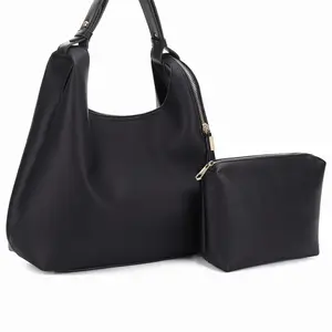 Hermos Black Leather Handbag with Matching Pouch - Elegant and Stylish Design for Everyday Use