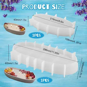 Pack of 2 Silicone Mould Bowl, Oval DIY Silicone Mould Tray, Reusable Silicone Mould Plates, Silicone Moulds Casting Moulds Bowl for Candle Holders, Jewellery Bowls, Storage Bowls Home Kitchenware