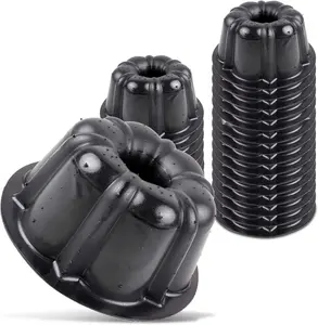 Bakeable Plastic Mini Flan Molds Pan - Reusable Non-Stick Silicone - 25 QTY Pack for Baking and More