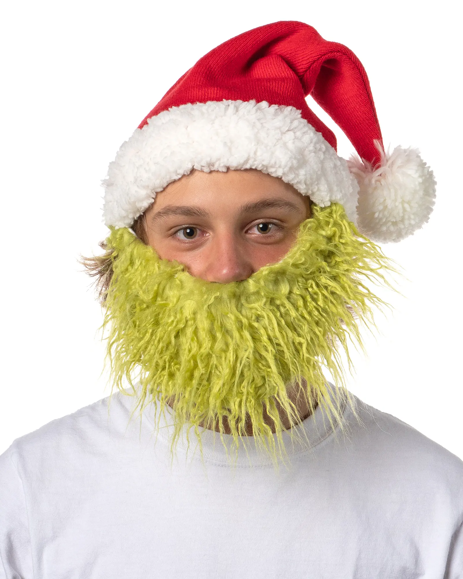 Dr. Seuss GRINCH Who Stole Christmas Knitted Grinch Bearded Santa Hat Adult OSFM Beanie
