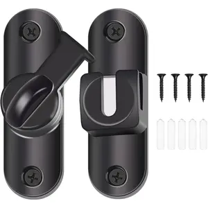 90/180  Barn Door Lock, Heavy-Duty Zinc Alloy Thickened Barn Door Latch, Upgrade Space  Gate Latch for FILP or Sliding Door, Keep Families Safety Latch Lock, for Bathroom, Cabinet