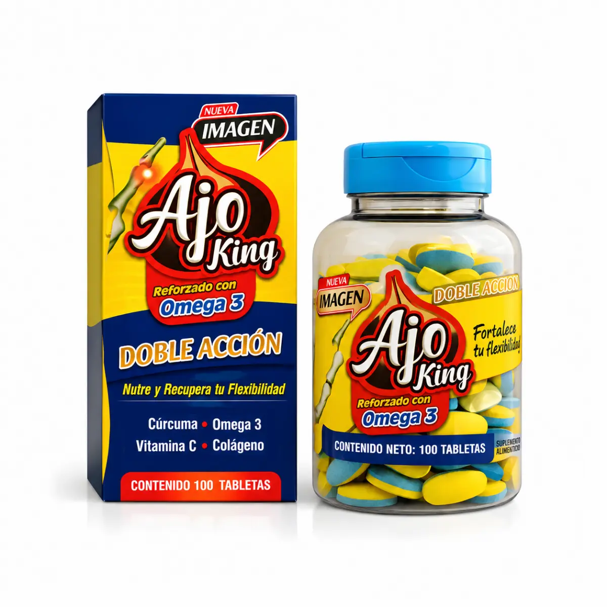 Ajo King - 100 CAPS Dietary Supplement with Collagen and Vitamin C