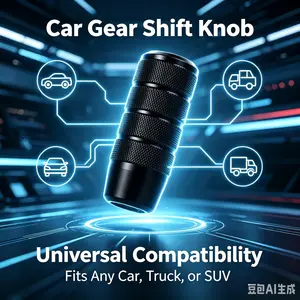 【FathersDayGift】Auto Accessories 95MM head steering wheel covers Gear Shift Knob Aluminum Non-Slip Shift Gear Knob Knurled Shifter Lever Knob