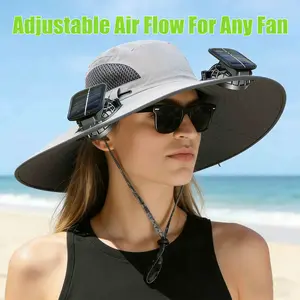 Hat with Fans Solar Power for 2026 Soccer Events, Solar Powered Fan Hat, Outdoor Cooling Sun Hat Men Women