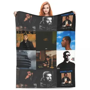 Music Drake Vintage Album Blanket Fleece Bed Throw Blankets Cozy Lightweight for Car Rug Piece It is an excellent gift for children, family and friends