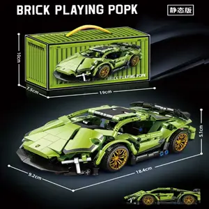 Hot Technical STEM Building Blocks Car Racing Sport Speed Vehicle Model City Mechanical Super Bricks Puzzle Toys Adult Gift