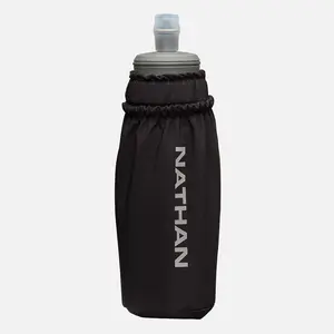 NATHAN Pinnacle Soft Flask Handheld 14oz - Exo Shot Flask Technology, Grip-Free Strap, Expandable Pocket, Lightweight Design for Marathons & Hikes
