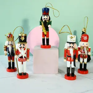 Vintage Nutcracker Puppet Set of 5, Christmas Decoration, Home Display, Holiday Gift, Wooden Craft, Vibrant Colors, Ideal for Collectors