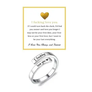 I Fvcking Love You Ring Adjustable Tarnish-Free Hypoallergenic One Size Fits All Daily Reminder Gift for Significant Others