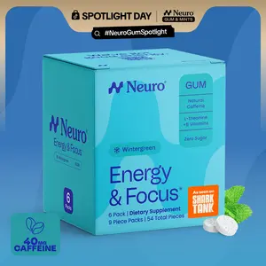 Neuro Energy Caffeine Gum/Mints for Energy & Focus - Sugar-Free with L-theanine, Caffeine, Vitamin B12 & Vitamin B6 - Wintergreen Flavor
