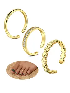 Women's Elegant Artificial Gemstone Decorated Toe Ring, Adjustable Open Toe Ring, Fashionable Foot Jewelry for Party, Daily Clothing Decor, Birthday Gift, Adjustable Rings