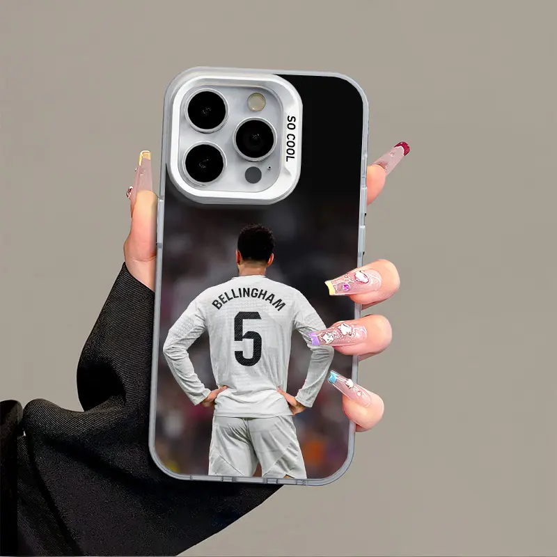 IPhone 17 Promax Bellingham Phone Case Anti Drop Protective Case Suitable for iphone 16promax 15 14 13 12 11 XS Air Plus Acrylic Case Soccer