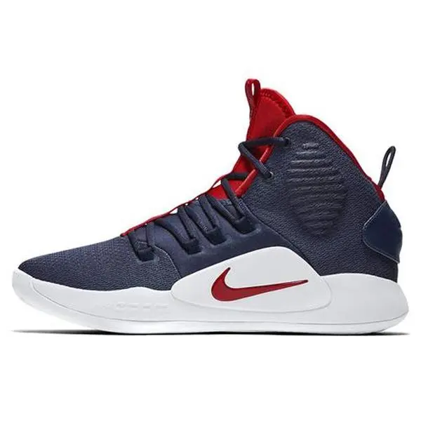 NIKE Men's Hyperdunk X EP USA Mid-Top Lace-Up Blue Basketball Shoes, Mesh Fabric, Rubber Sole (AO7890-400)