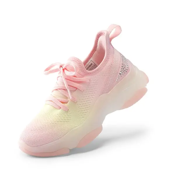 Dream Pairs Kids [Sparkle Pop] Jelly Sole Lightweight Slip-On Sneakers