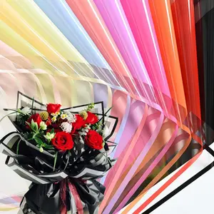 20 Sheets Simple Border Crystal Glass Paper, Waterproof Durable Korean Paper, Floral Display Gift Decor, Flower Wrapping Paper, Valentine's Day, Wedding, Mother's Day