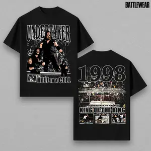 Limited 'Hell In A Cell' The Undertaker - The Deadman WWE Legend Premium Wrestling T Shirt 100% Cotton T-Shirt The Charismatic Army, Team Xtreme Shirt, WWE Fans Shirt, WWE Event Outfit