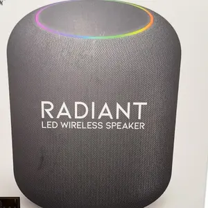 Radiant Portable Wireless Bluetooth Speaker LED - Compact Sound with RGB Light Effects 8W Bass for Home Travel Parties Outdoor Use - Colorful, Audio