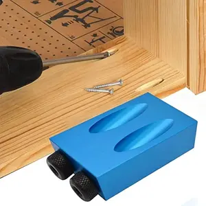 14pcs Woodworking Tools Set, Pocket Oblique Hole Screw Jig Locator Drill Bits, 15 Degree Angle Drill Guide, Essential Carpentry Tools, Screwdriver Bits Set