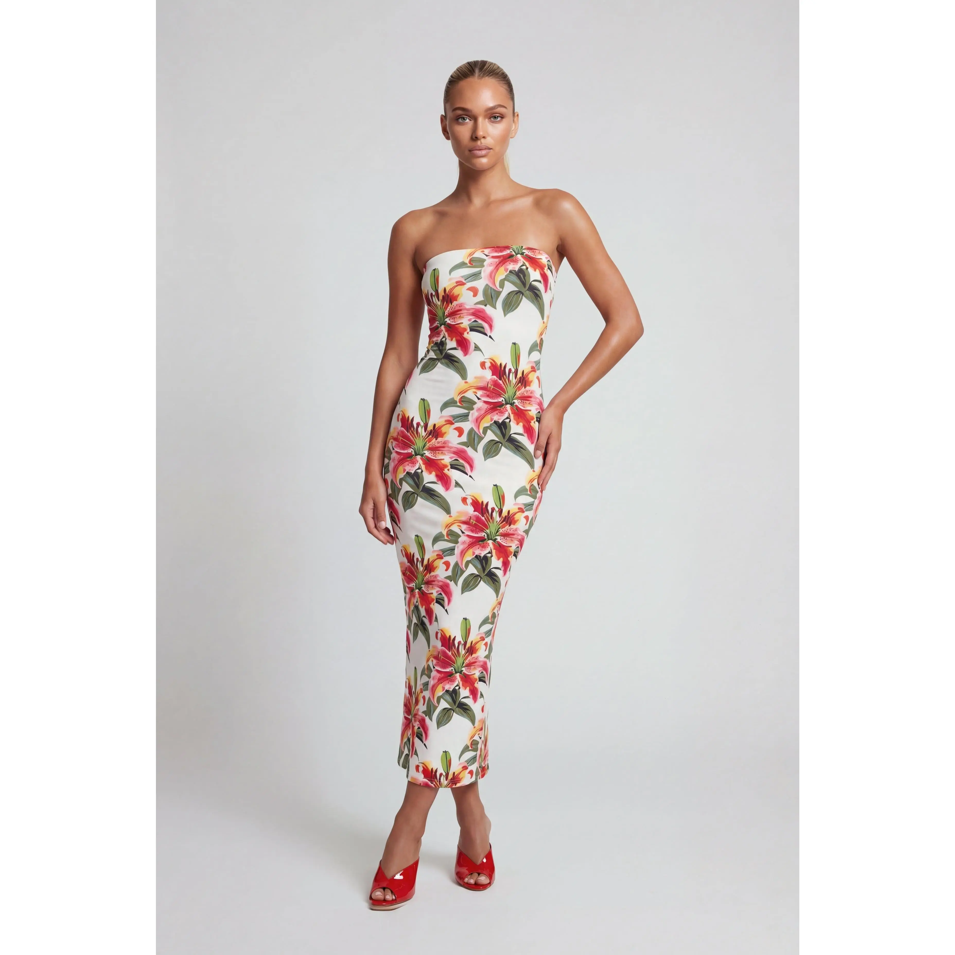 Hibiscus Maxi Tube Dress
