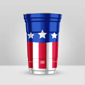 Top Cup America 250th Cup - Capacity: 12 or 20 Ounces - Unit Count: 20 or 50 - 12oz: 6.7"W x 6.7"H / 20oz: 3.8"W x 5.7"H