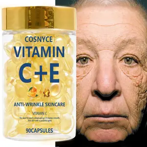 Cosnyce Vitamin C Face Serum Capsules, Hyaluronic Acid Hydrating, Hydrate Moisture Boosting, Moisturizing Skincare, Firming & Nourishing Formula
