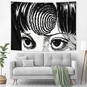 Modern Portrait Pattern Tapestry Room Decor, 1 Count Creative Wall Hanging Room Decor, Wall Decor for Living Room Bedroom, Home Decor, Gift, Decorations Supplies, Design, Art, Decorative Print, Black and White, Decoration Items, Wall Tapest tiktokshopspri