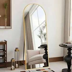Modern Arched Full-Length Mirror, Wall-Mounted Arch-Shape Mirror for Home Decor, Home Supplies