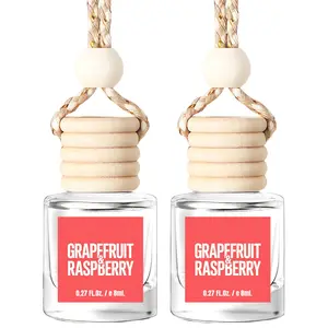Scented Car Air Freshener - Long Lasting Car Diffuser - Last 60+ Days, Grapefruit & Raspberry 2-Pack, Hanging Diffuser for Rear View Mirror, Zesty & Clean personalized  car  freshener