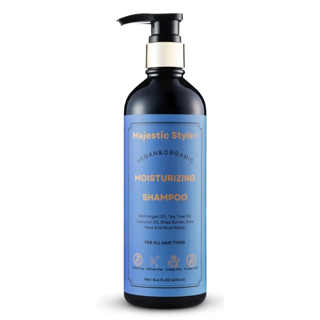 Majestic Style Vegan & Organic Moisturizing Shampoo 16.6 fl oz For All Hair Types