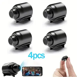 4 Wireless Surveillance Cameras X5 Night Vision 2.4GHz/5GHz WiFi Smart Security Cameras - High Definition Quality, 360 ° Rotating, Black, Suitable for Home and Office Surveillance |   Modern Design |   Durable construction, wireless security camera remote