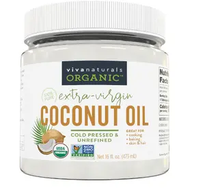 Virgin Coconut Oil, 16 fl oz - Non-GMO, Cold-Pressed and Unrefined Coconut Oil Organic Certified - Natural Flavour Coconut Oil for Cooking and Baking