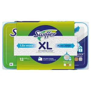Sweeper XL Wet Mopping Cloth Refills with Open Window Scent (12-Count) Cleaning Set