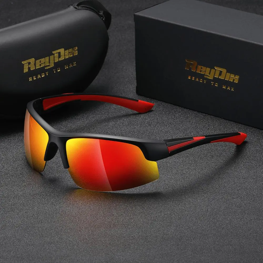 ReyDix unisex same colorful polarized sports windproof sunglasses fashion cycling sunglasses uv400