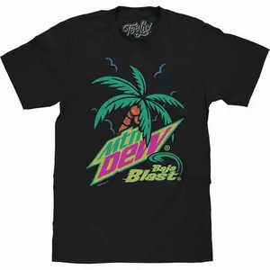 [100% Cotton] Men's Casual Cotton Graphic Tees Merch T-Shirt With Mountain Dew Baja Blast T-Shirt - Refresh Yo Relaxed Cotton Tee