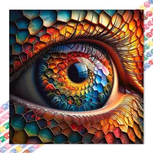 1 DIY Diamond Painting Kit, 5D Diamond Art Set, DIY Decoration, Colorful Human Eye Diamond Painting Set with Full Round Diamonds, Mosaic, Diamond Art, DIY Art Home Decor, Suitable for Christmas