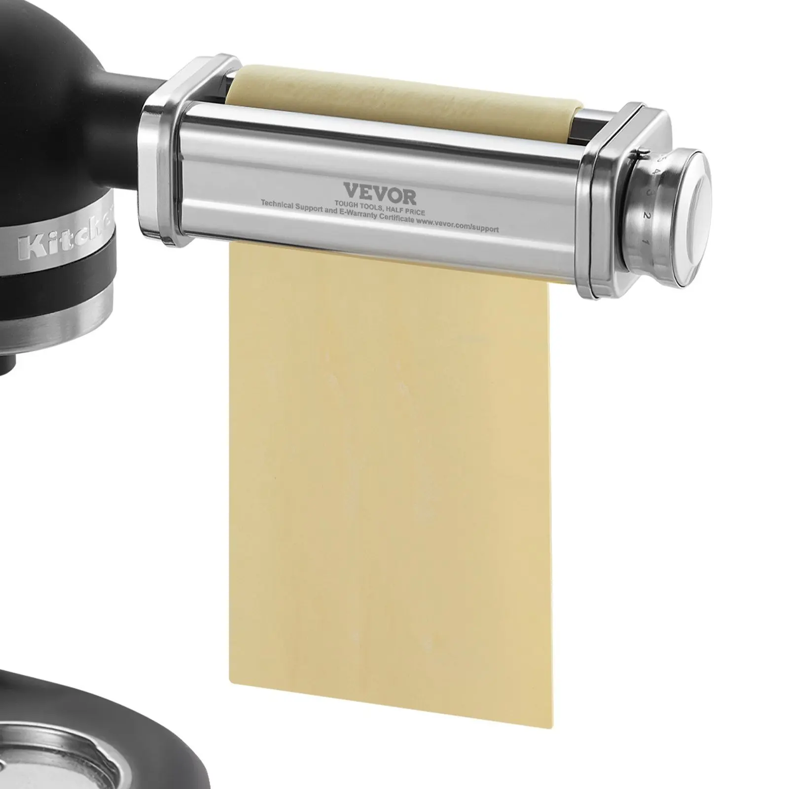 VEVOR Pasta Attachment for KitchenAid Stand Mixer, Stainless Steel Pasta Sheet Roller Attachment, Pasta Maker Machine Accessory with 8 Adjustable Thickness Knob, KitchenAid Pasta Attachment by