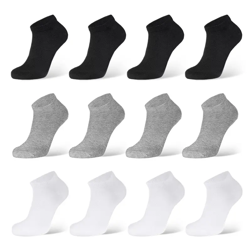 12 Pairs Low Cut Ankle Socks Unisex Thin Athletic Plain Comfort Cozy Sweat-absorbing Anti-Slip Comfy Women's Men's Value Pack Underwear Menswear