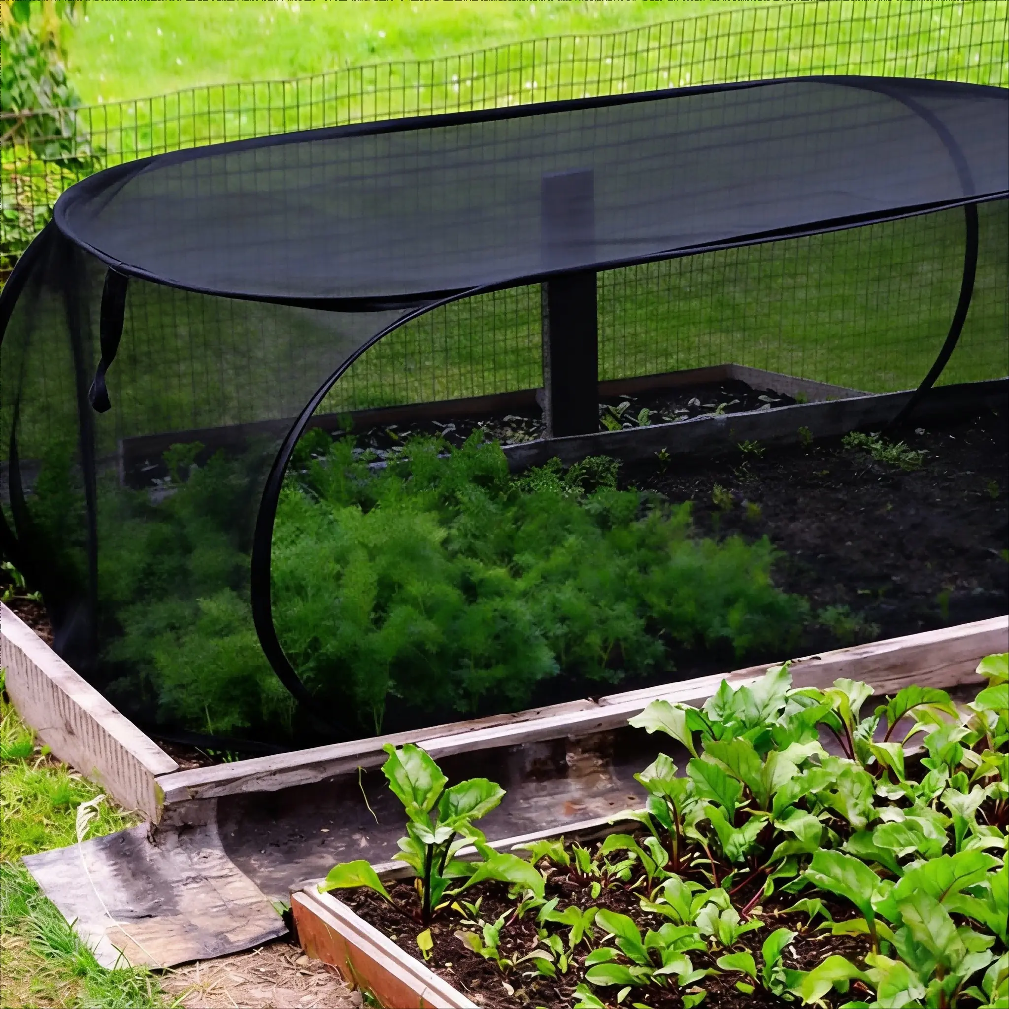 Reusable Pop-Up Mesh Plant Protector with Stakes, Durable Insect Barrier Net for Seedlings, Garden Protection Cover for Fruits & Vegetables, Tomato Plant Netting