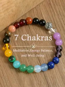 Boho Style Beaded Bracelet, Fashionable Beaded Bracelet for Women & Men, Trendy All-match & Exquisite Jewelry for Birthday Gift, Seven Colored Bracelet, Boho Stone Bracelet, Beads Bracelets, Bohemian Bracelets