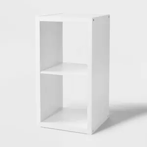 13'' 2 Cube Organizer White - Brightroom: MDF Cubby Storage Bookshelf with Anti-Tip Hardware, 13" System Compatible
