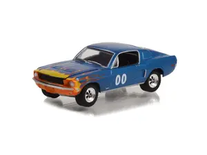1968 Ford Mustang GT Fastback Race Car #00 Diecast 1:64 Scale Model - Greenlight 30328