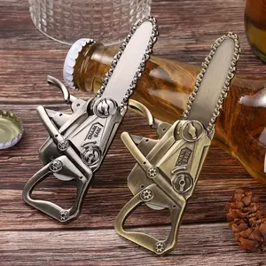 Chain Saw Bottle Opener, Unusual Beverage Tool, Home Bar Accessories, Bottle Cap Opener, Ideal for Home Bars, Diverse Drink Opening Solution, Perfect Gift for Barbecue Enthusiasts, Durable