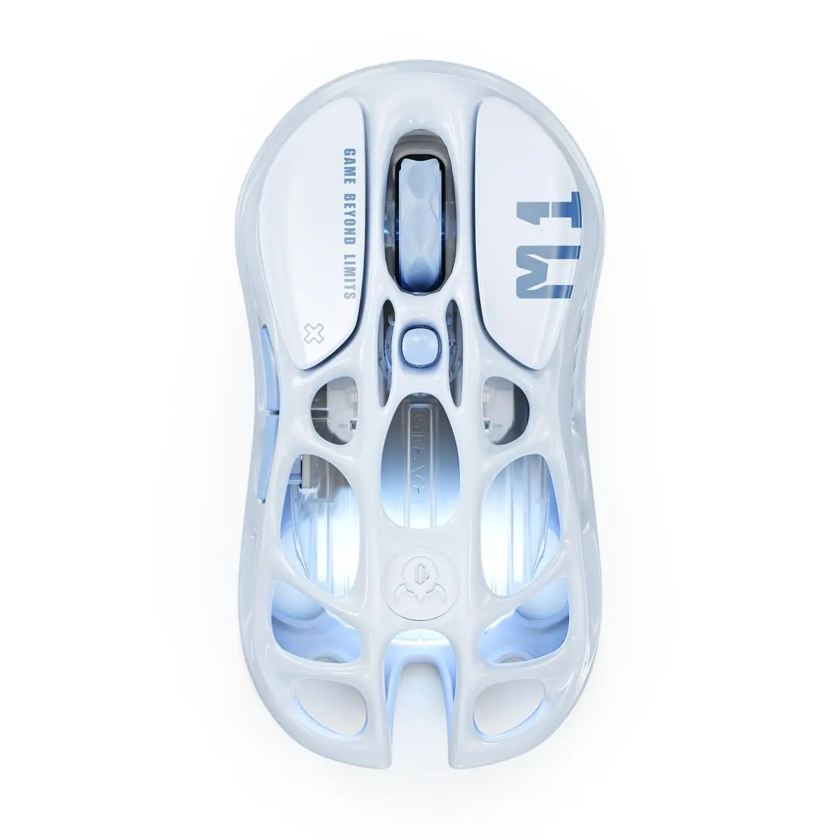 GravaStar Mercury M1 Pro Gaming Mouse Ice Blue, 78g Lightweight Magnesium Alloy, 26,000 DPI, PAW3395DM Sensor, 5 Programmable Buttons, Support Wired/2.4GHz/BT, Up to 200 Hours Battery Life